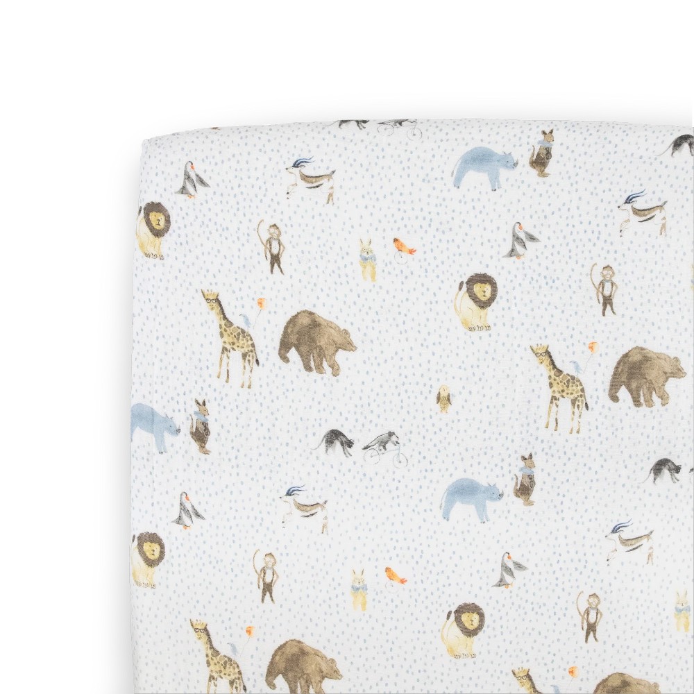 Muslin Fitted Cot Sheet - Party Animals