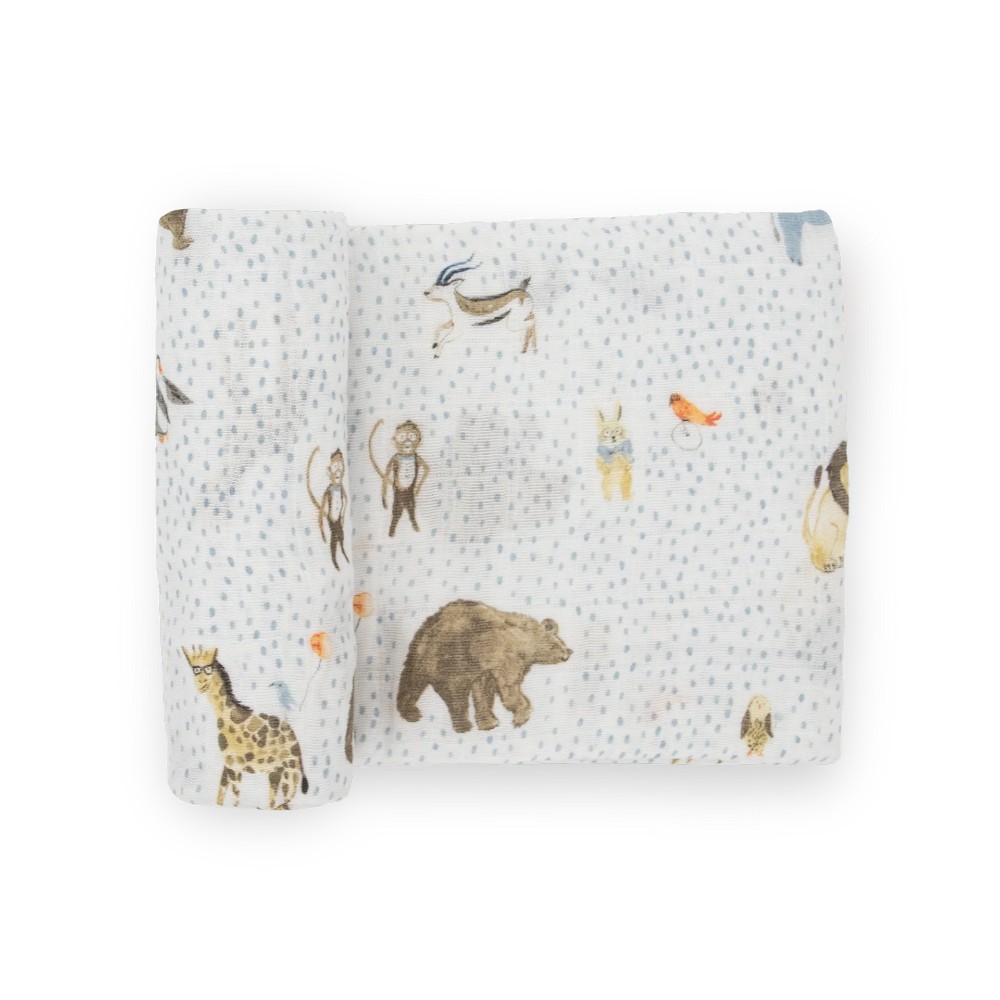 Single Cotton Muslin Swaddle - Party Animals