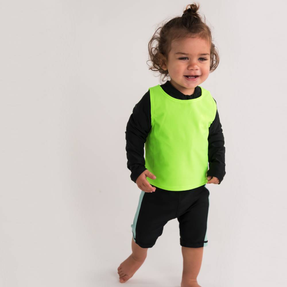 Toddler in Neon Green Over Vest