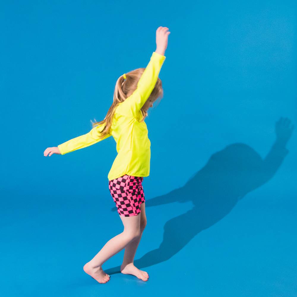 Neon by Nestling UPF50+ Swim Shorts - Neon Pink Check