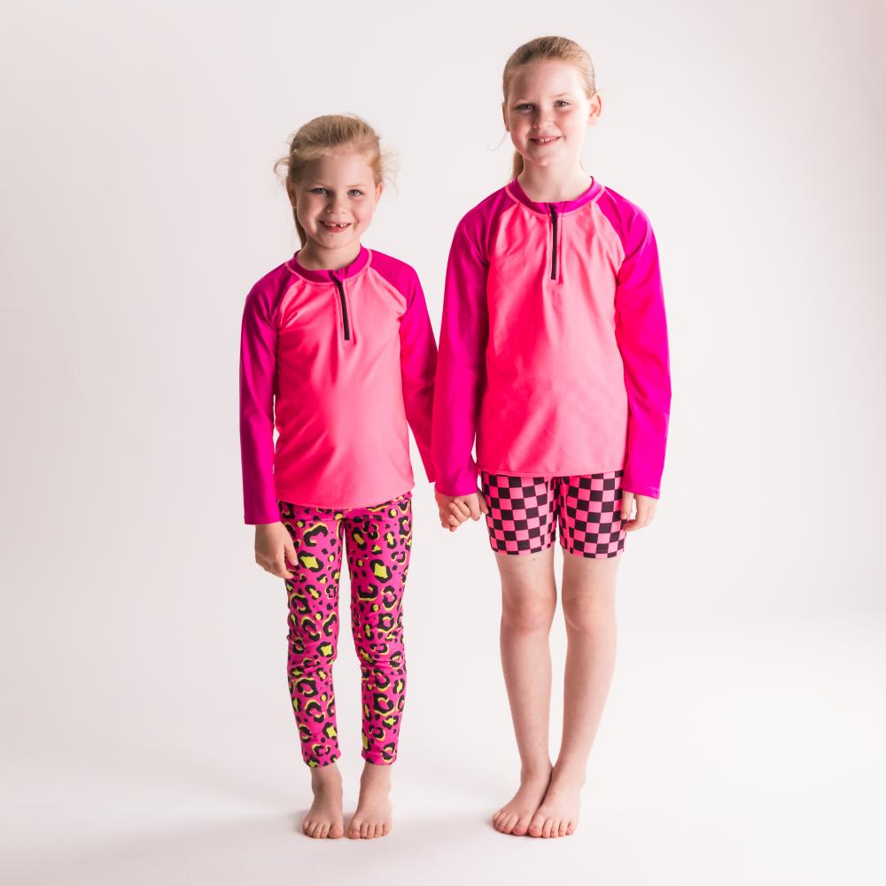 Neon by Nestling UPF50+ Swim Shorts - Neon Pink Check
