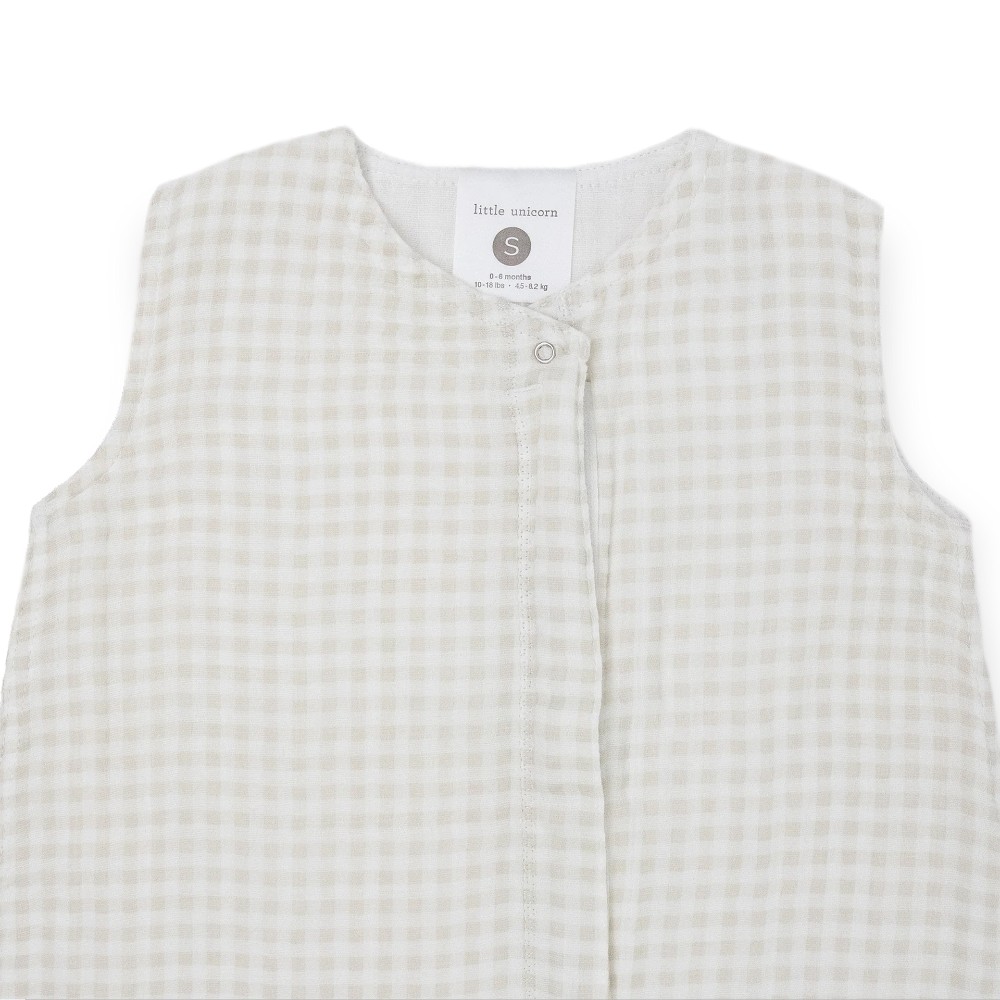 Cotton Muslin Sleeping Bag - Tan Gingham