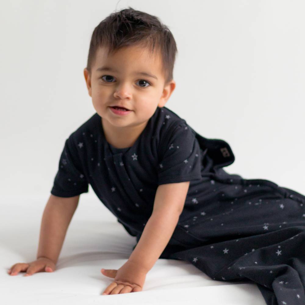 Woolbabe 3 Seasons Front Zip Merino/Organic Cotton Sleeping Bag - Night Stars