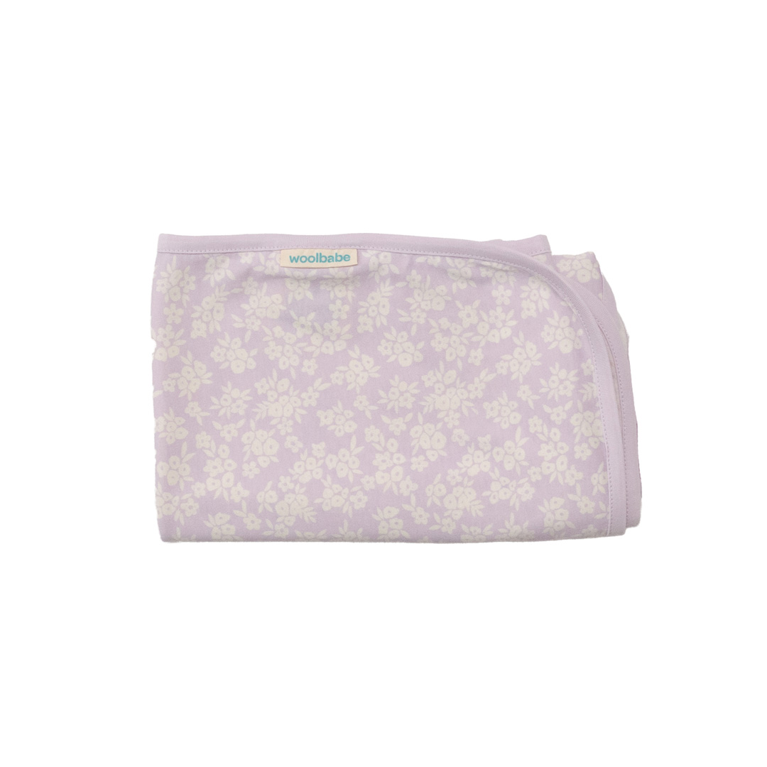 Woolbabe Merino/Organic Cotton Swaddle/Blanket - Mauve Manuka