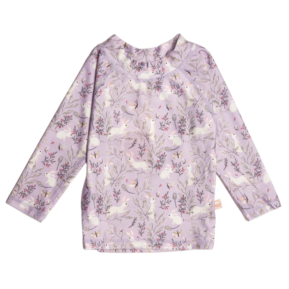 UPF50+ Swim Rash Vest - Lilac Bunnies
