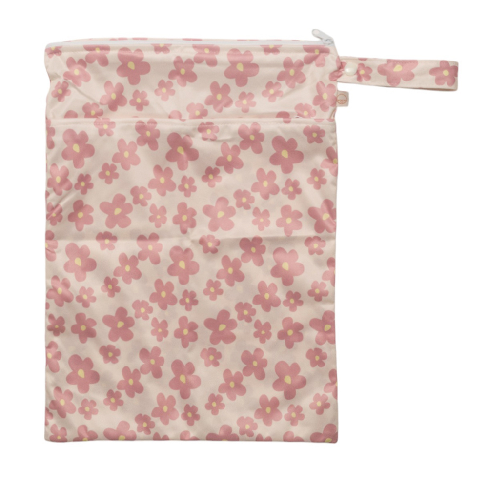 Nestling Double Pocket Wet Bag - Pink Ditsy