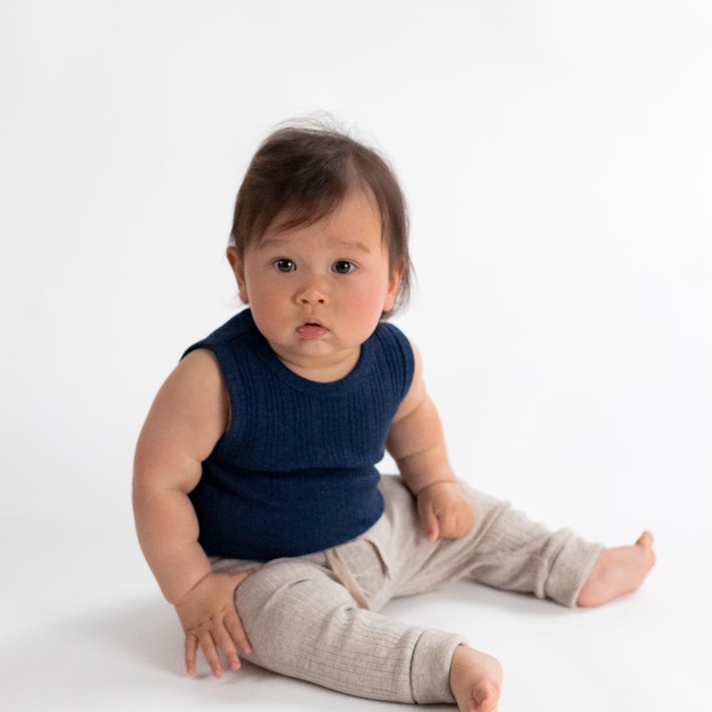 Woolbabe Organic Cotton/Merino Singletsuit - Tekapo Marl