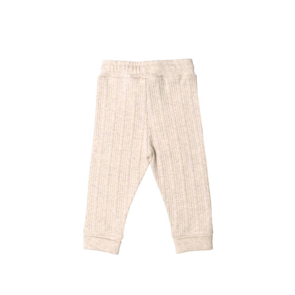 Woolbabe Organic Cotton/Merino Relaxed Pants - Natural Marl