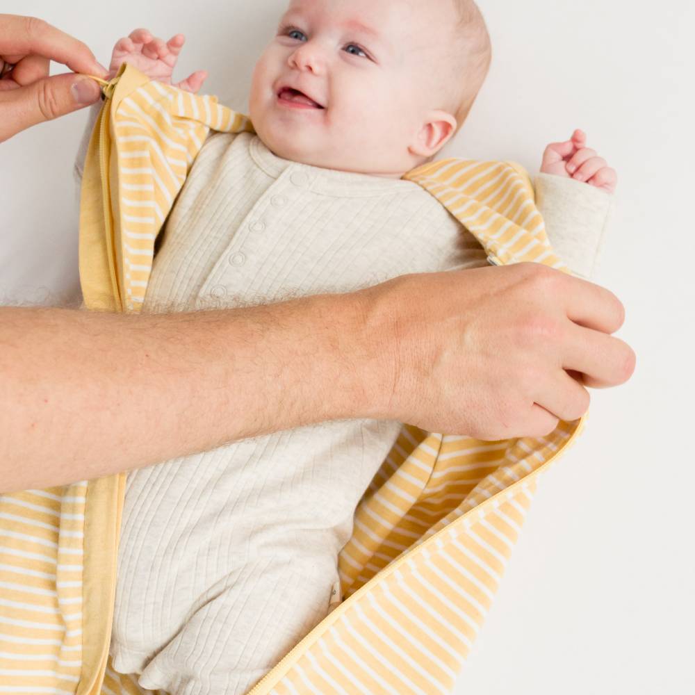 Woolbabe 3 Seasons Front Zip Merino/Organic Cotton Sleeping Bag - Buttercup