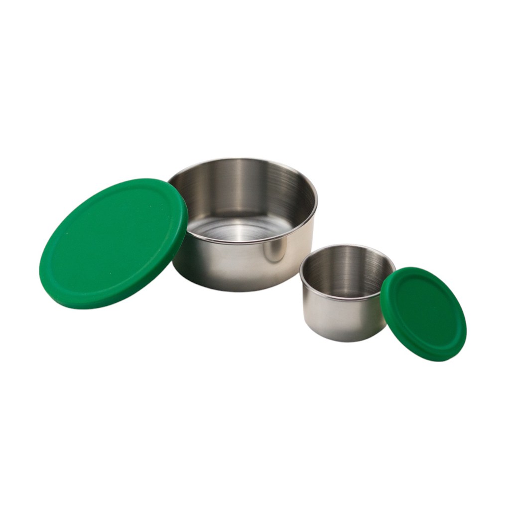 Nestling Stainless Steel Lunchbox Dipper Lids - Forest