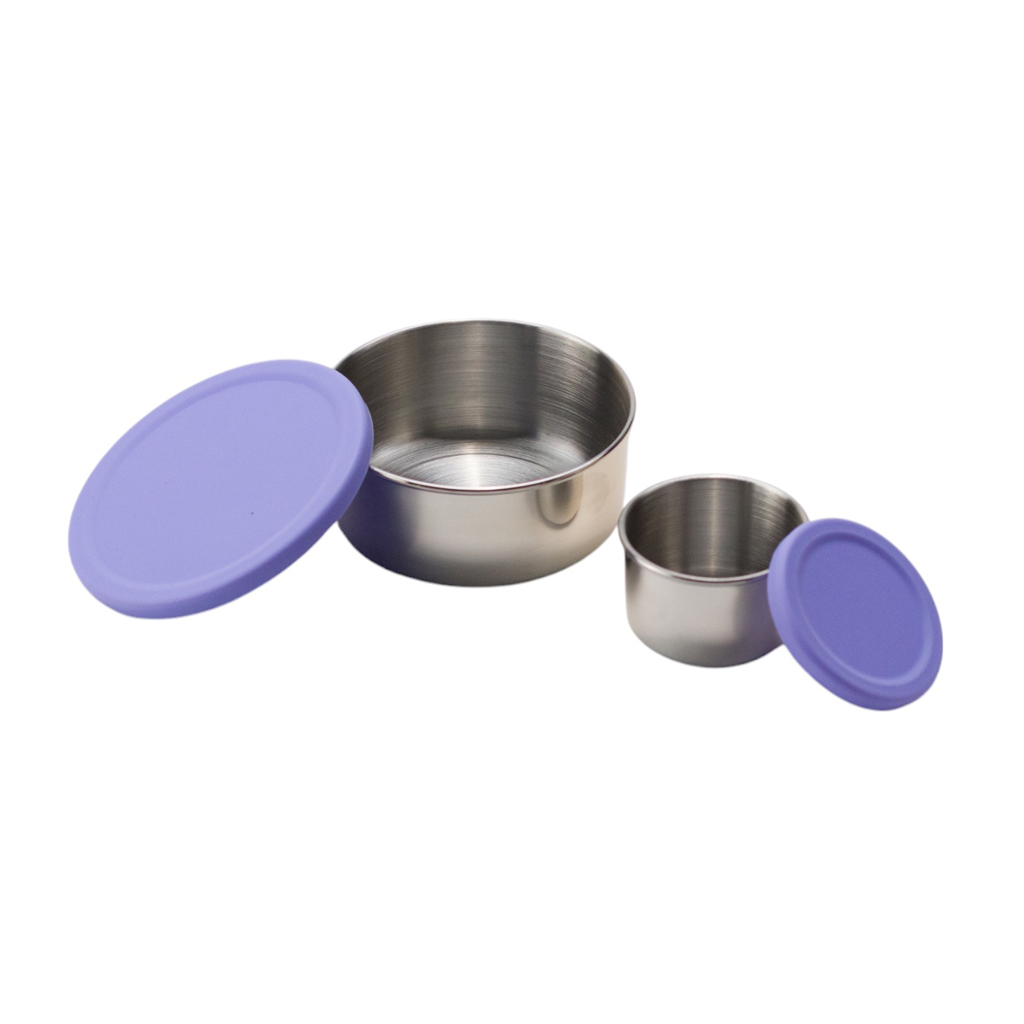 Nestling Stainless Steel Lunchbox Dipper Lids - Lavender