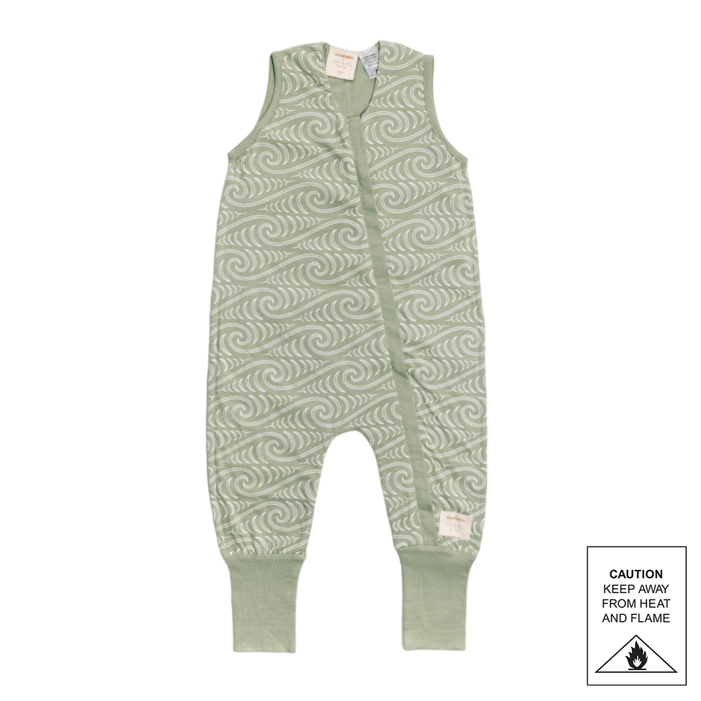 Woolbabe X BO & KO Collab 3-Seasons Sleeping Suit - Flax Ngaru