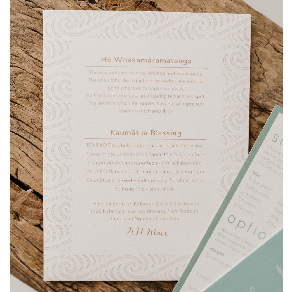 Woolbabe X BO & KO Collab Duvet Sleeping Suit - Ngaru