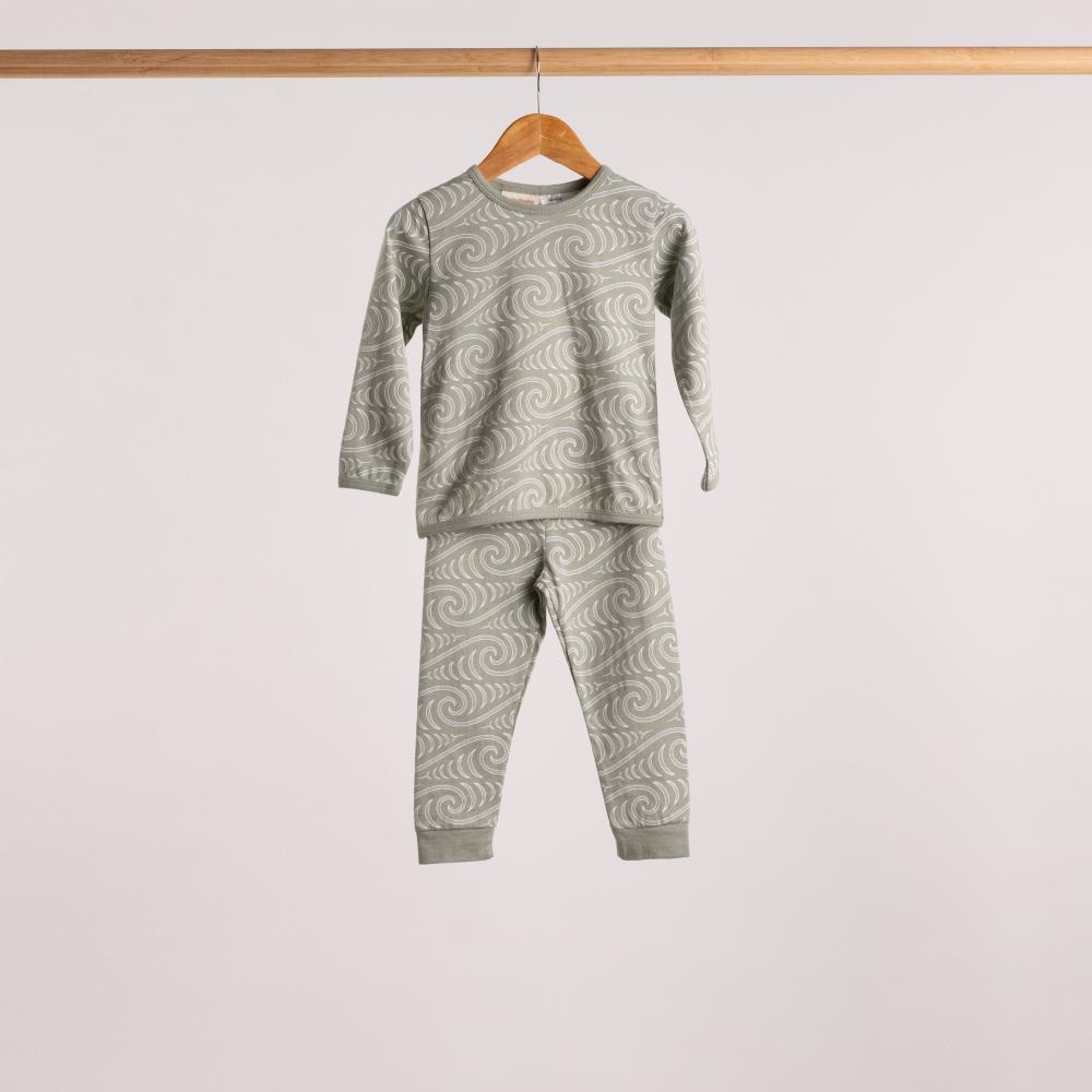Woolbabe X BO & KO Collab Winter Pyjamas - Flax Ngaru