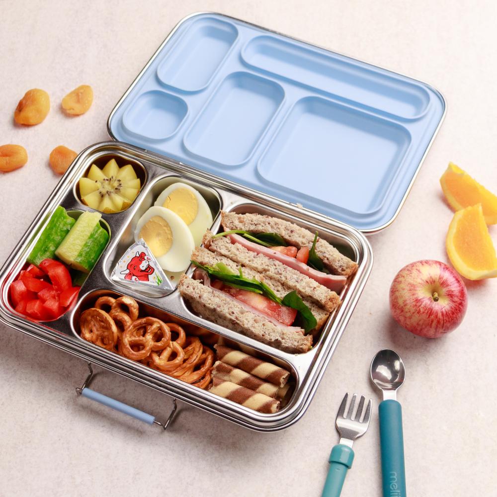 Nestling Stainless Steel Bento Box - Dusty Blue