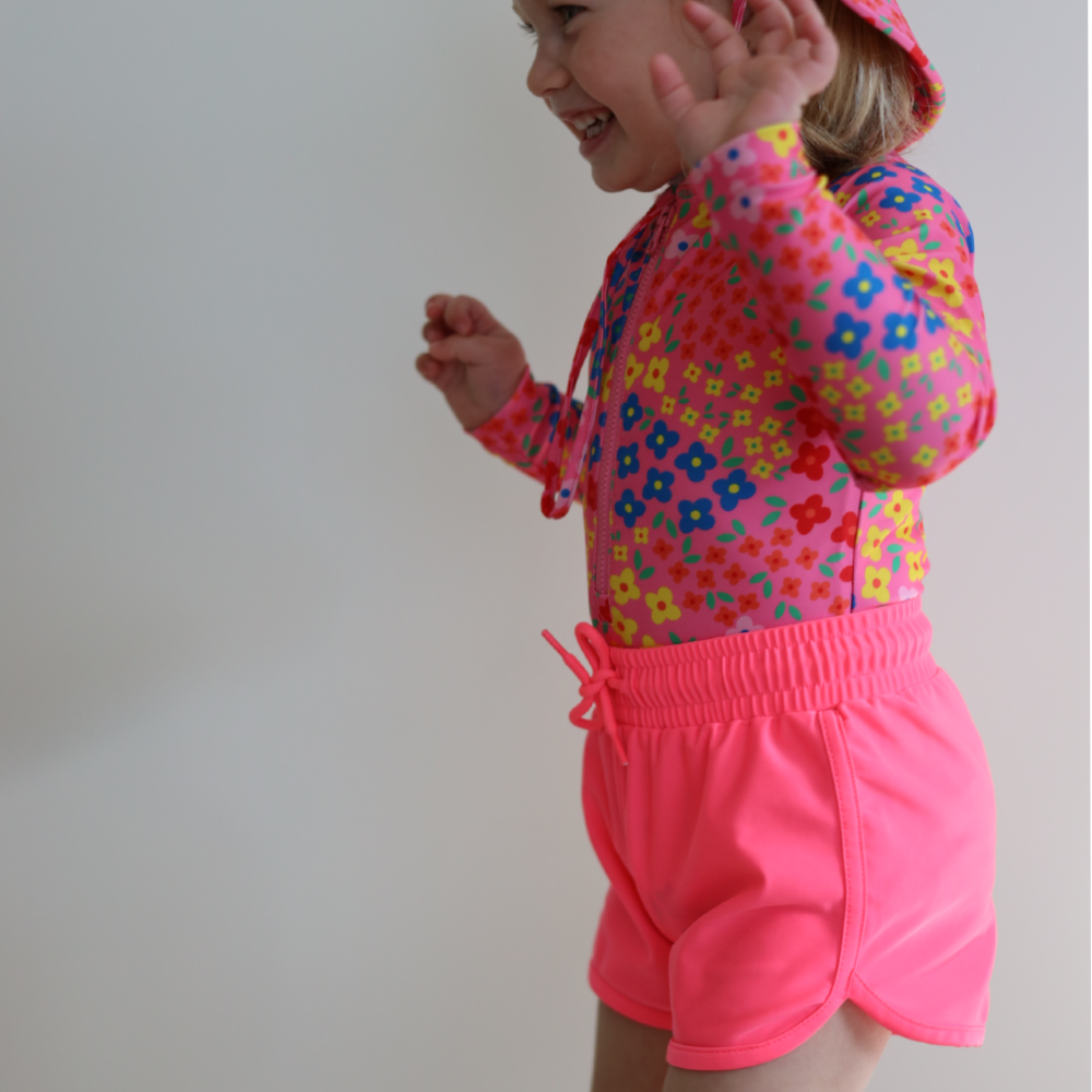 Nestling Short Boardies - Neon Pink