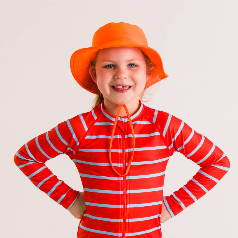 Nestling Neon Swim Bucket Hat - Neon Orange