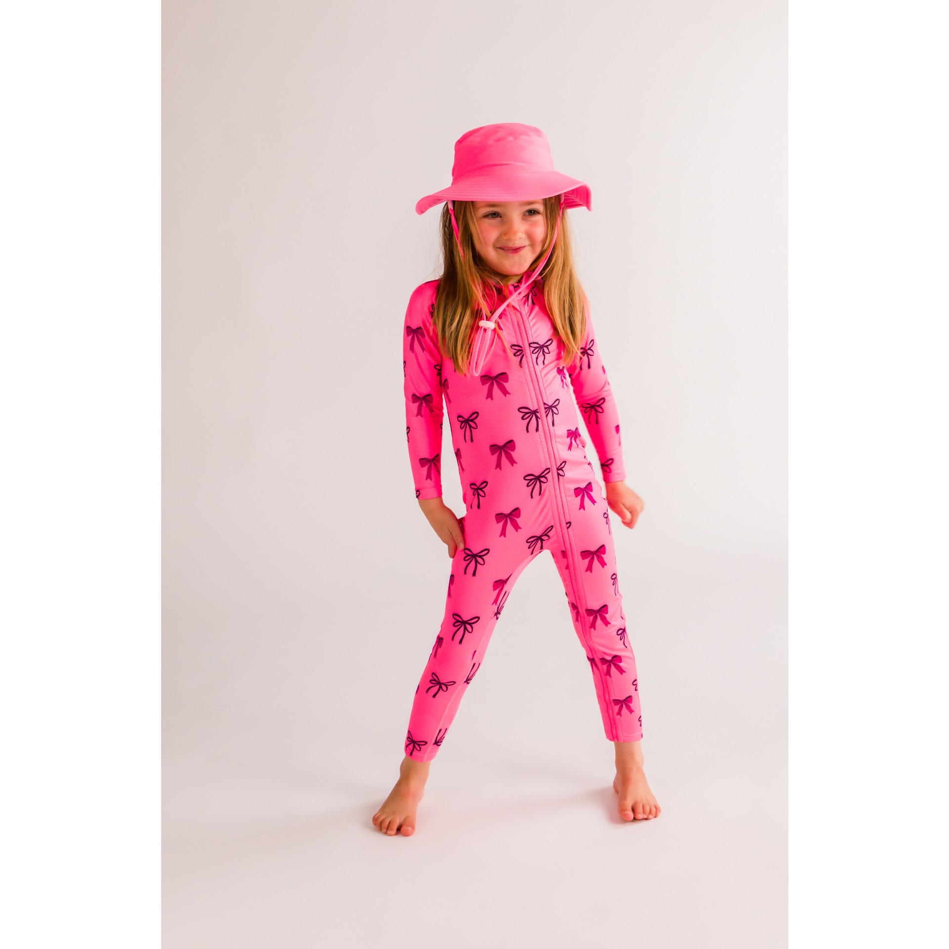 Neon by Nestling Brushed Full Swimmer Big Kids - Neon Bows