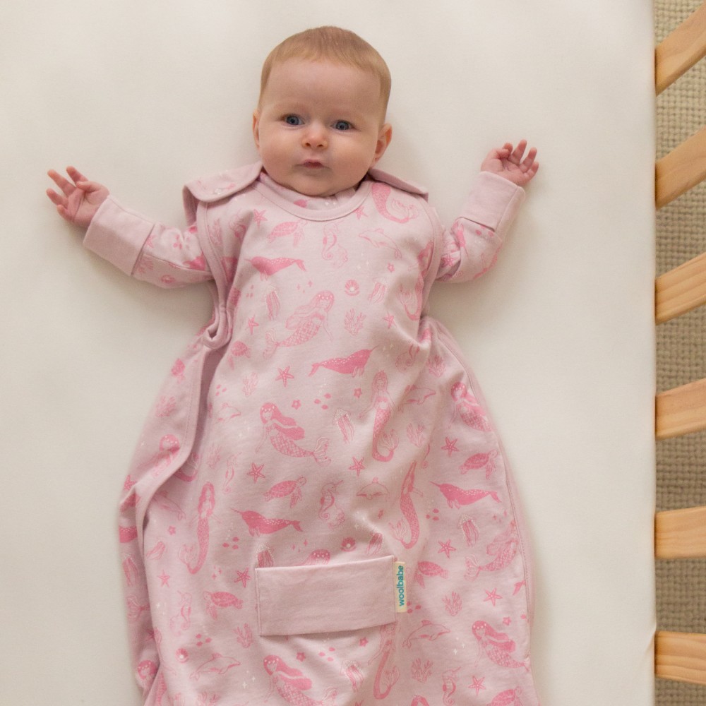 Woolbabe Mini 3-Seasons Sleeping Bag - Shell Mermaids