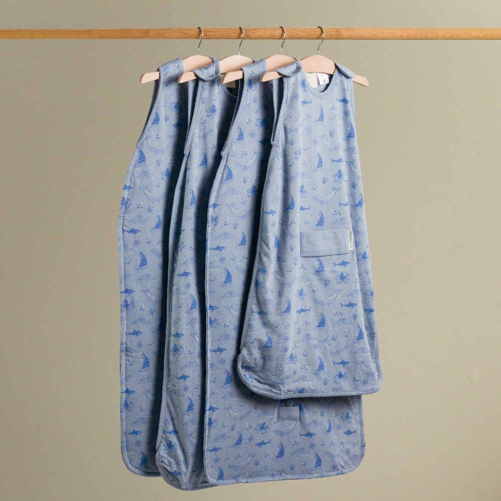 Woolbabe 3 Seasons Front Zip Merino/Organic Cotton Bag - Glacier Sail Away