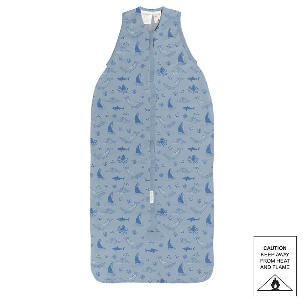 Woolbabe 3 Seasons Front Zip Merino/Organic Cotton Bag - Glacier Sail Away