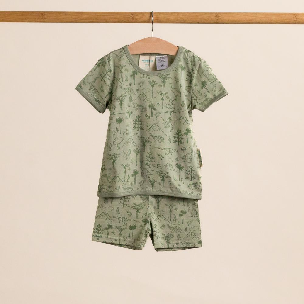 Woolbabe Merino/Organic Cotton Summer Pyjamas - Flax Zealandia