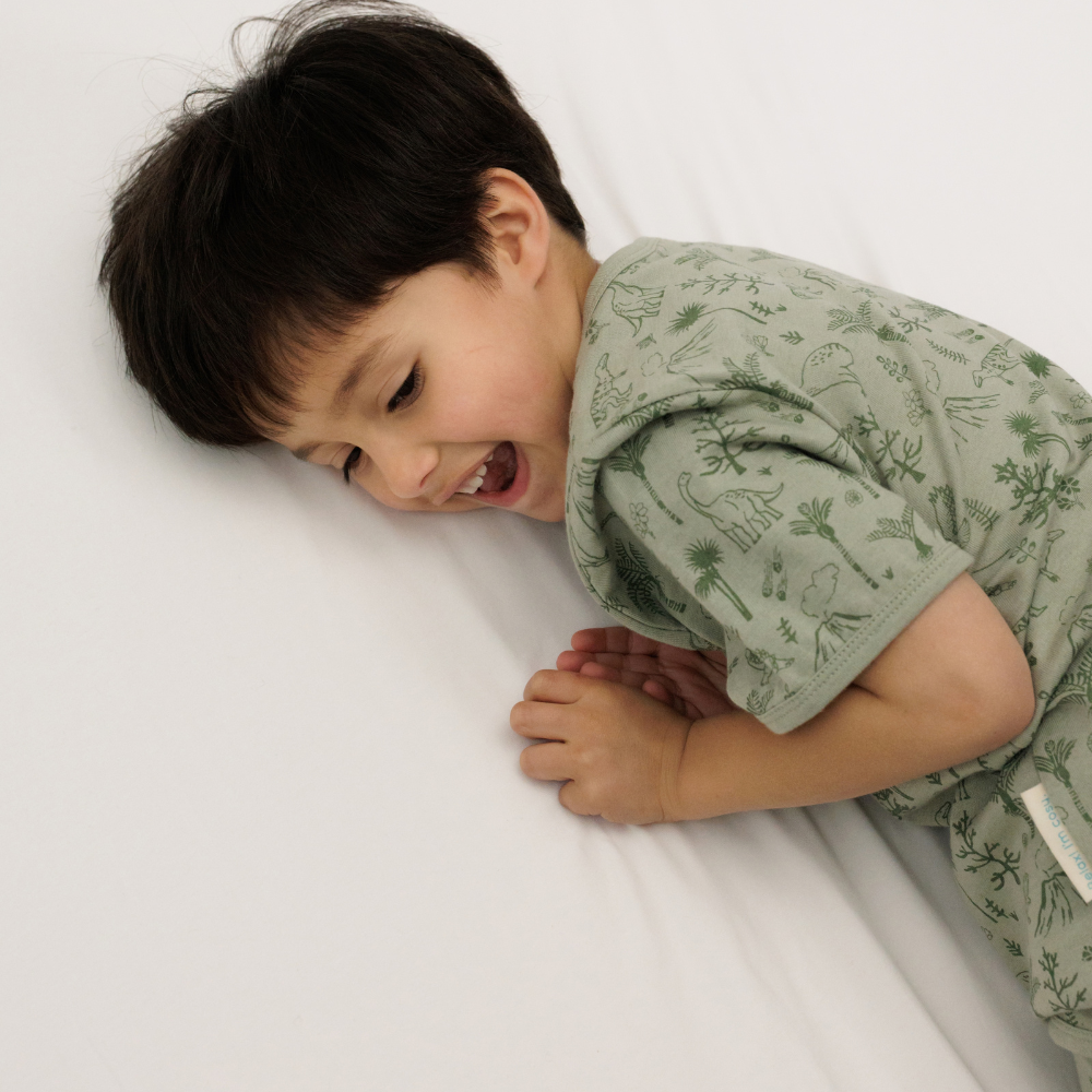 Woolbabe Merino/Organic Cotton Summer Pyjamas - Flax Zealandia