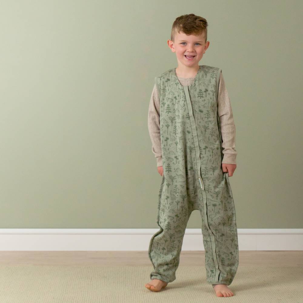 Woolbabe 3-Seasons Merino/Organic Cotton Sleeping Suit - Flax Zealandia