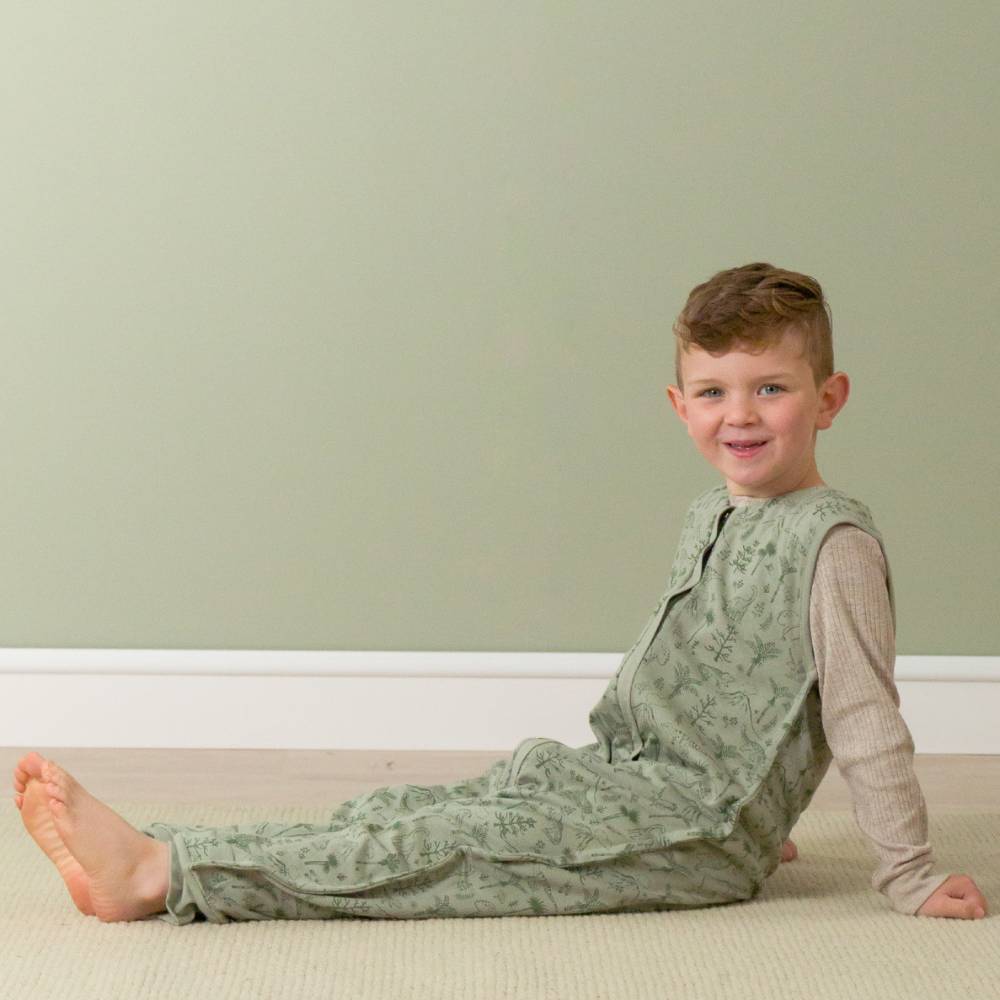 Woolbabe 3-Seasons Merino/Organic Cotton Sleeping Suit - Flax Zealandia