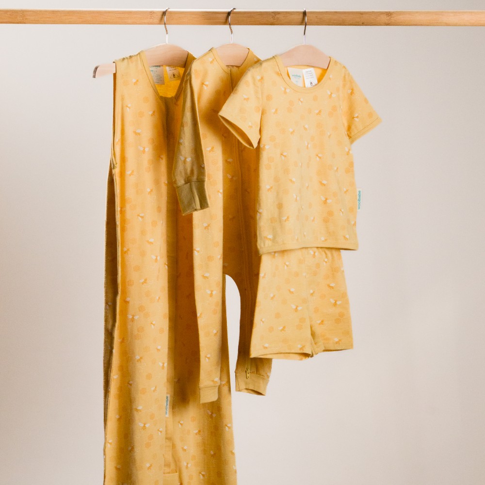 Woolbabe Merino/Organic Cotton PJ Suit - Buttercup Bees