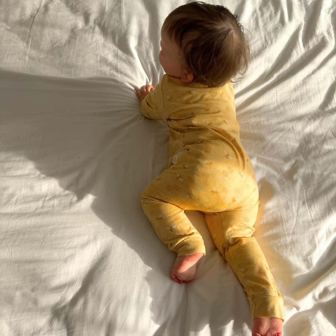 Woolbabe Merino/Organic Cotton PJ Suit - Buttercup Bees