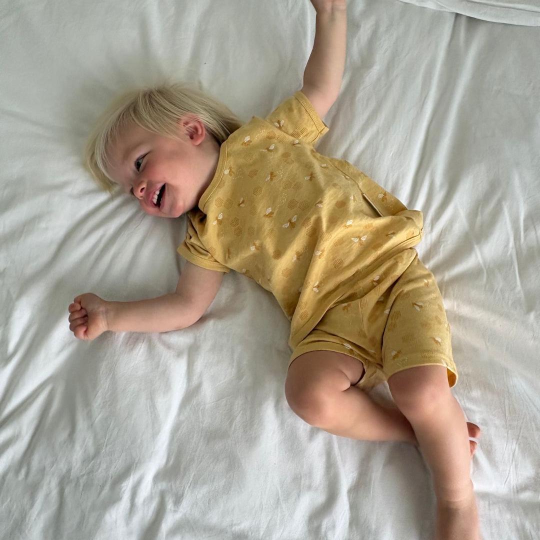 Merino/Organic Cotton Summer Pyjamas - Buttercup Bees