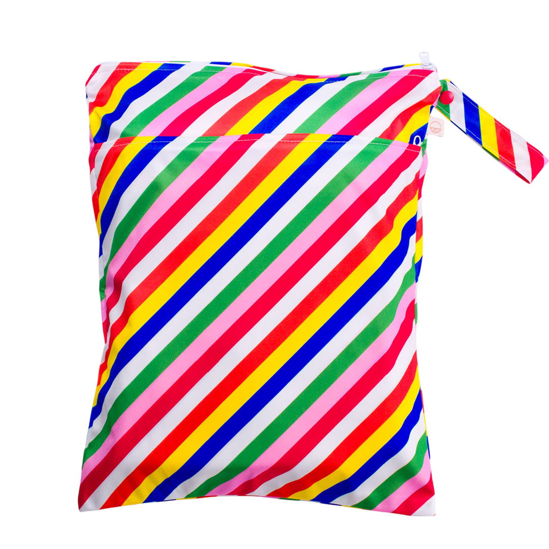 Nestling Double Pocket Wet Bag - Diagonal Stripe