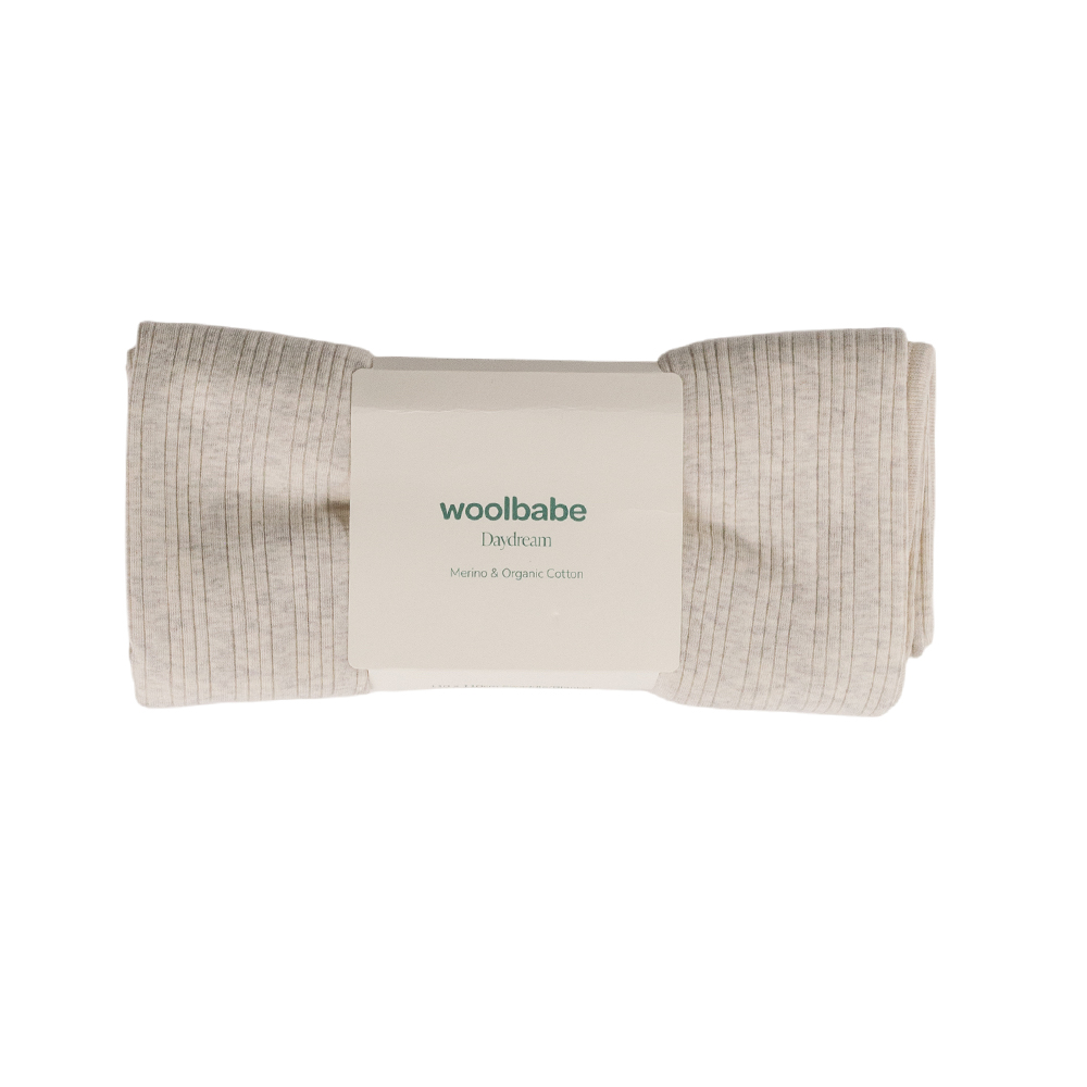 Woolbabe Organic Cotton/Merino Swaddle Blanket - Natural Marl