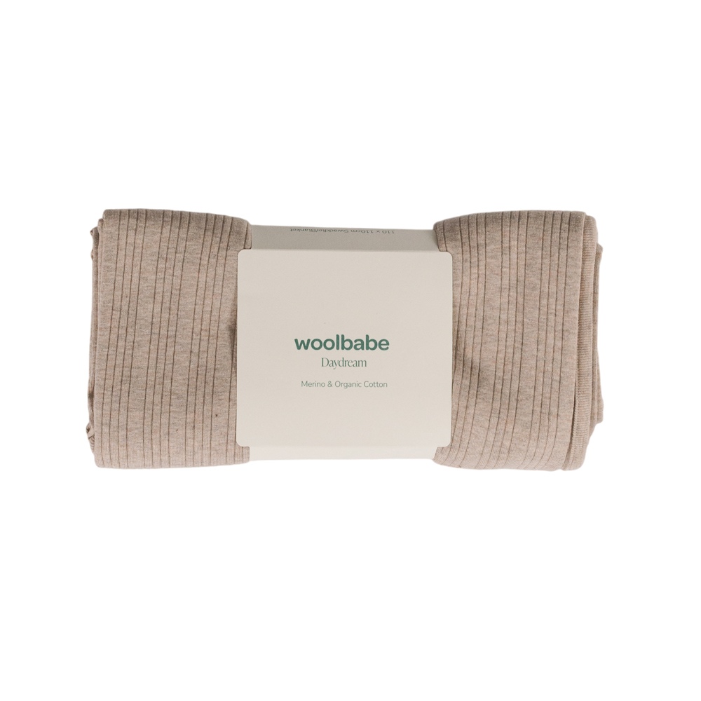 Woolbabe Organic Cotton/Merino Swaddle Blanket - Dune Marl