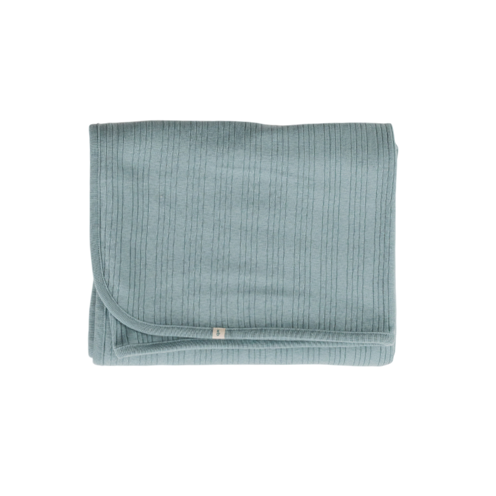 Woolbabe Organic Cotton/Merino Swaddle Blanket - Tide Marl