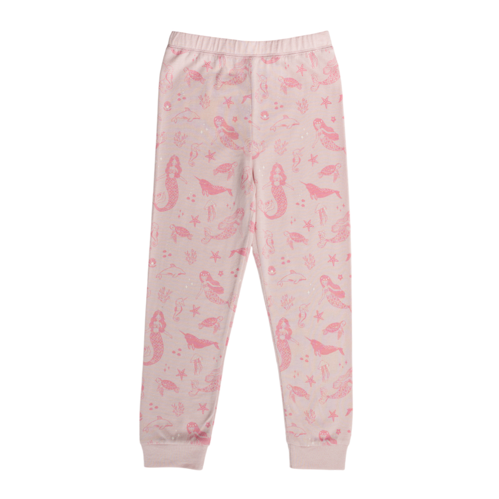 Woolbabe Merino/Organic Cotton Winter Pyjamas - Shell Mermaids