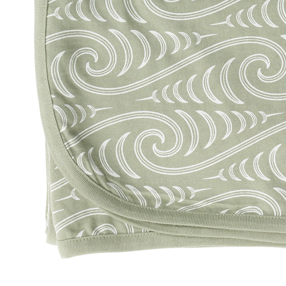 Woolbabe X BO & KO Collab Swaddle Blanket - Flax Ngaru