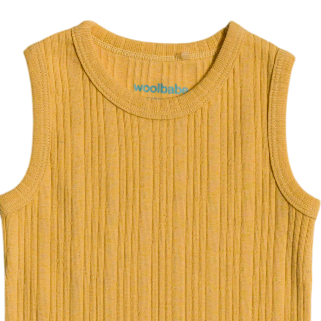 Woolbabe Organic Cotton/Merino Singletsuit - Buttercup Marl