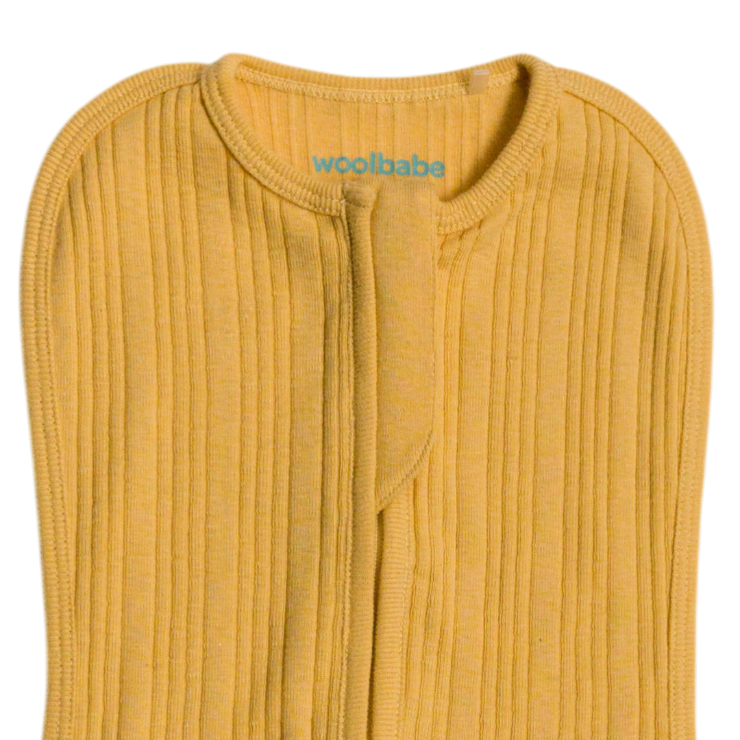 Woolbabe Organic Cotton/Merino Fitted Zip Swaddle - Buttercup Marl