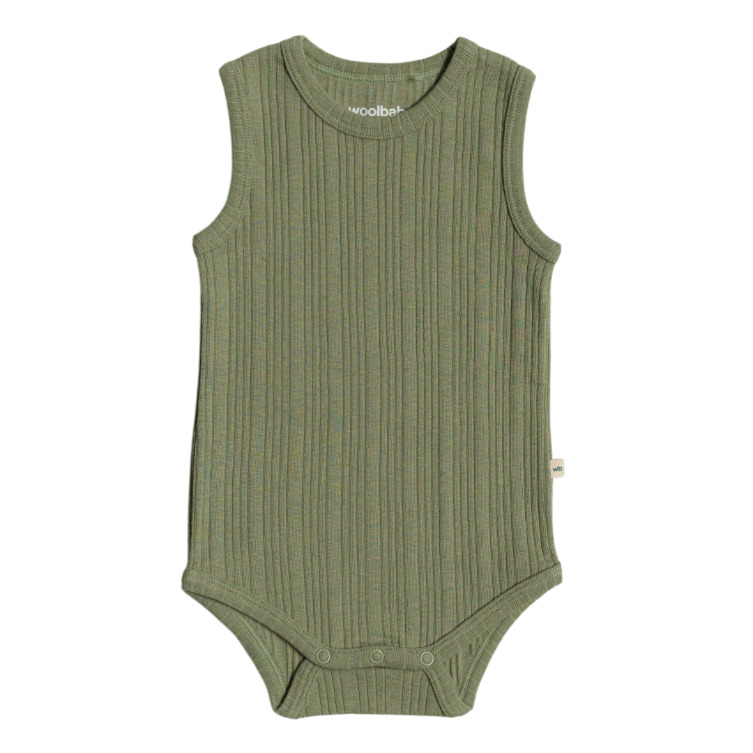 Woolbabe Organic Cotton/Merino Singletsuit - Flax Marl