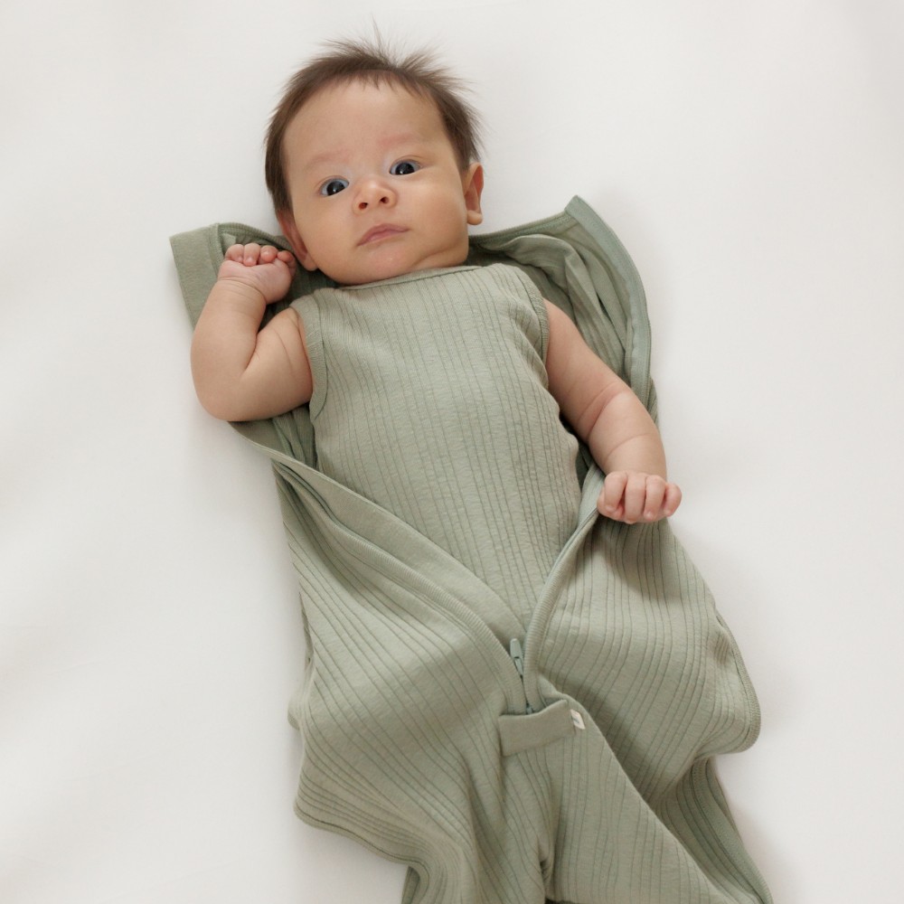 Woolbabe Organic Cotton/Merino Singletsuit - Flax Marl