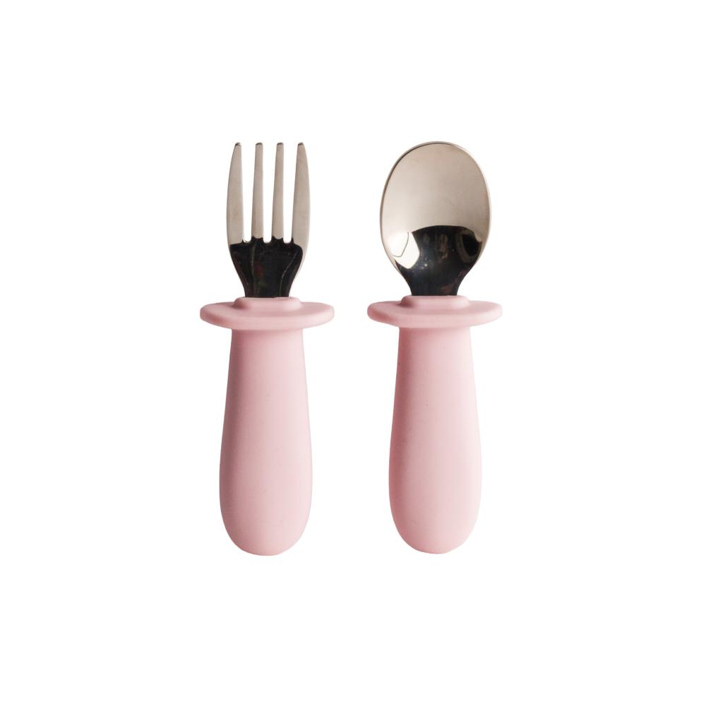 Nestling Baby Cutlery 2pk - Dusty Pink
