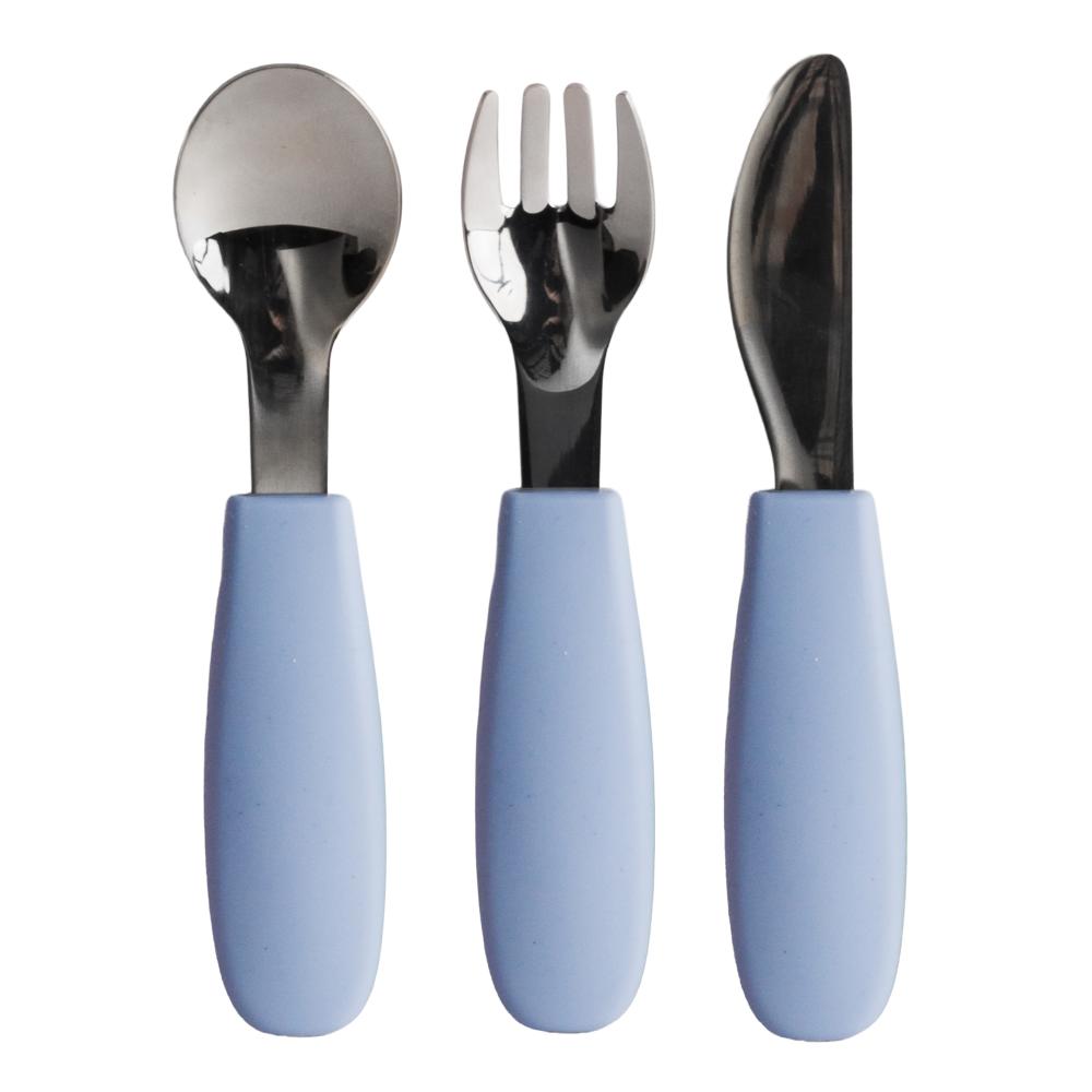 Nestling Toddler Cutlery 3pk - Dusty Blue