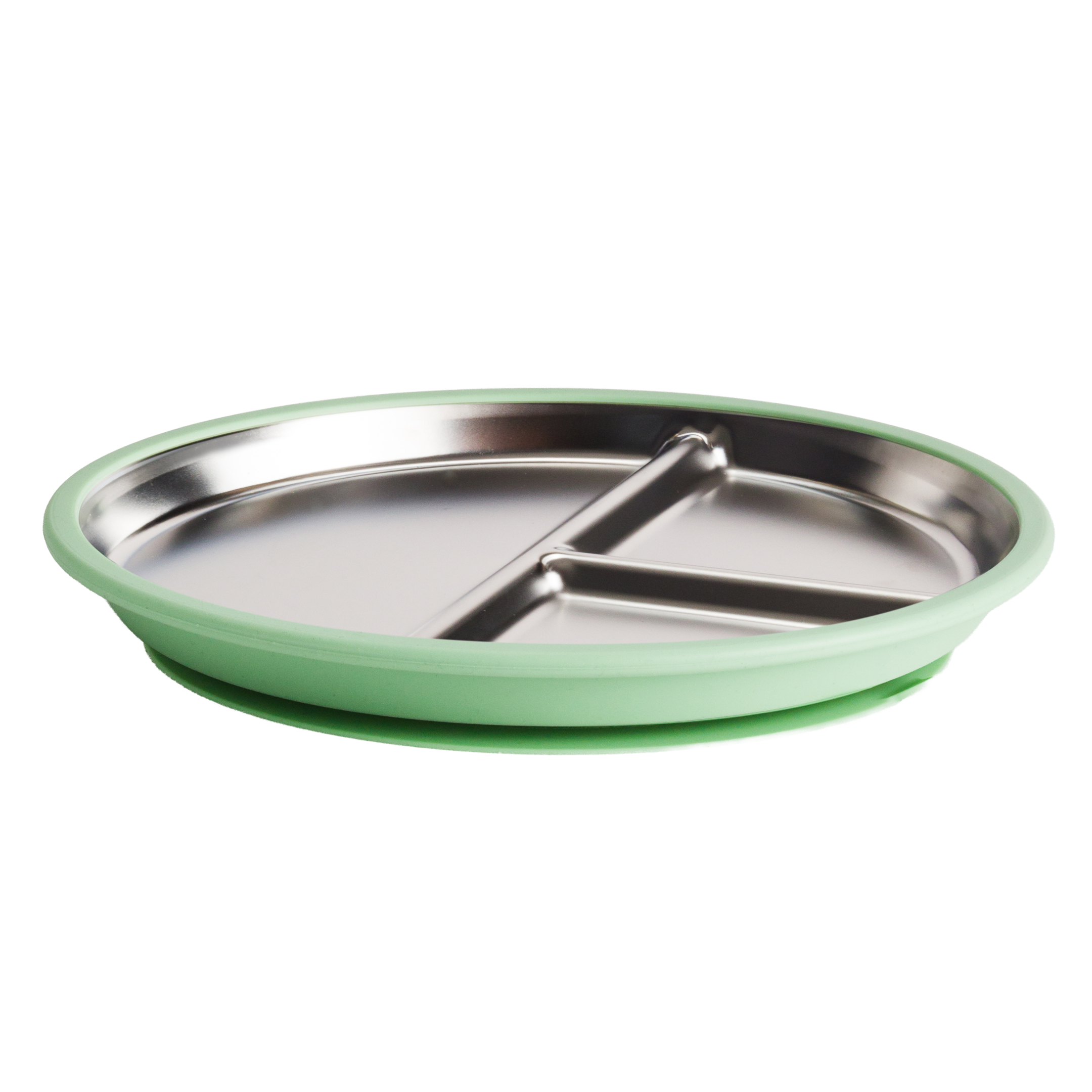 Nestling Stainless Divided Suction Plate 23cm - Sage