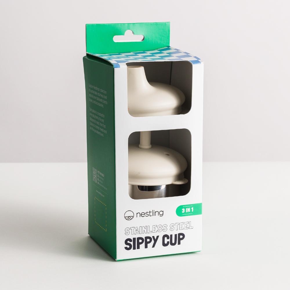 Nestling Stainless Steel 3-in-1 Sippy Cup - Oat