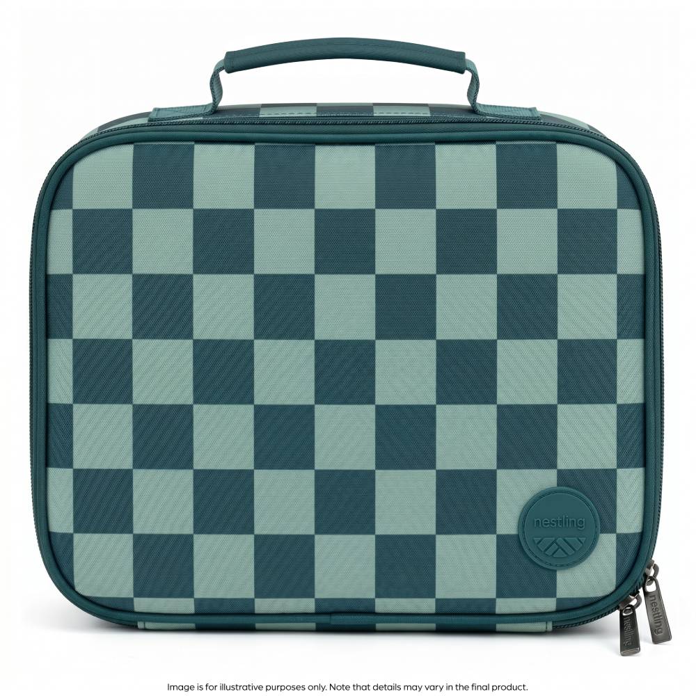 Nestling Insulated Lunch Bag - Blue/Green Check
