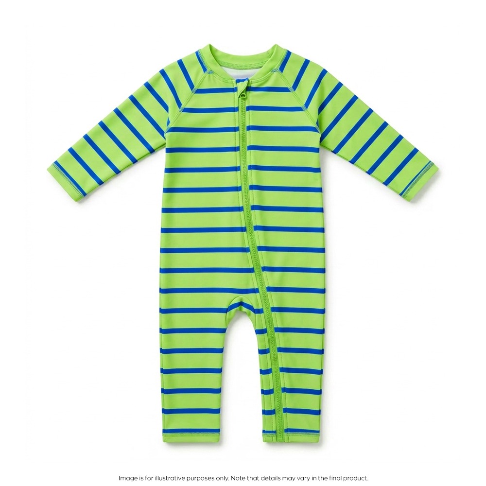 Nestling AquaLuxe Full Swimsuit - Neon Green Stripe