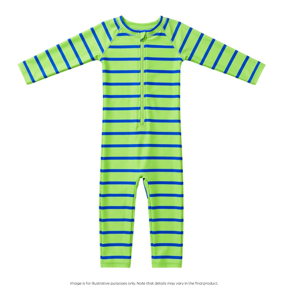 Nestling AquaLuxe Full Swimsuit - Neon Green Stripe