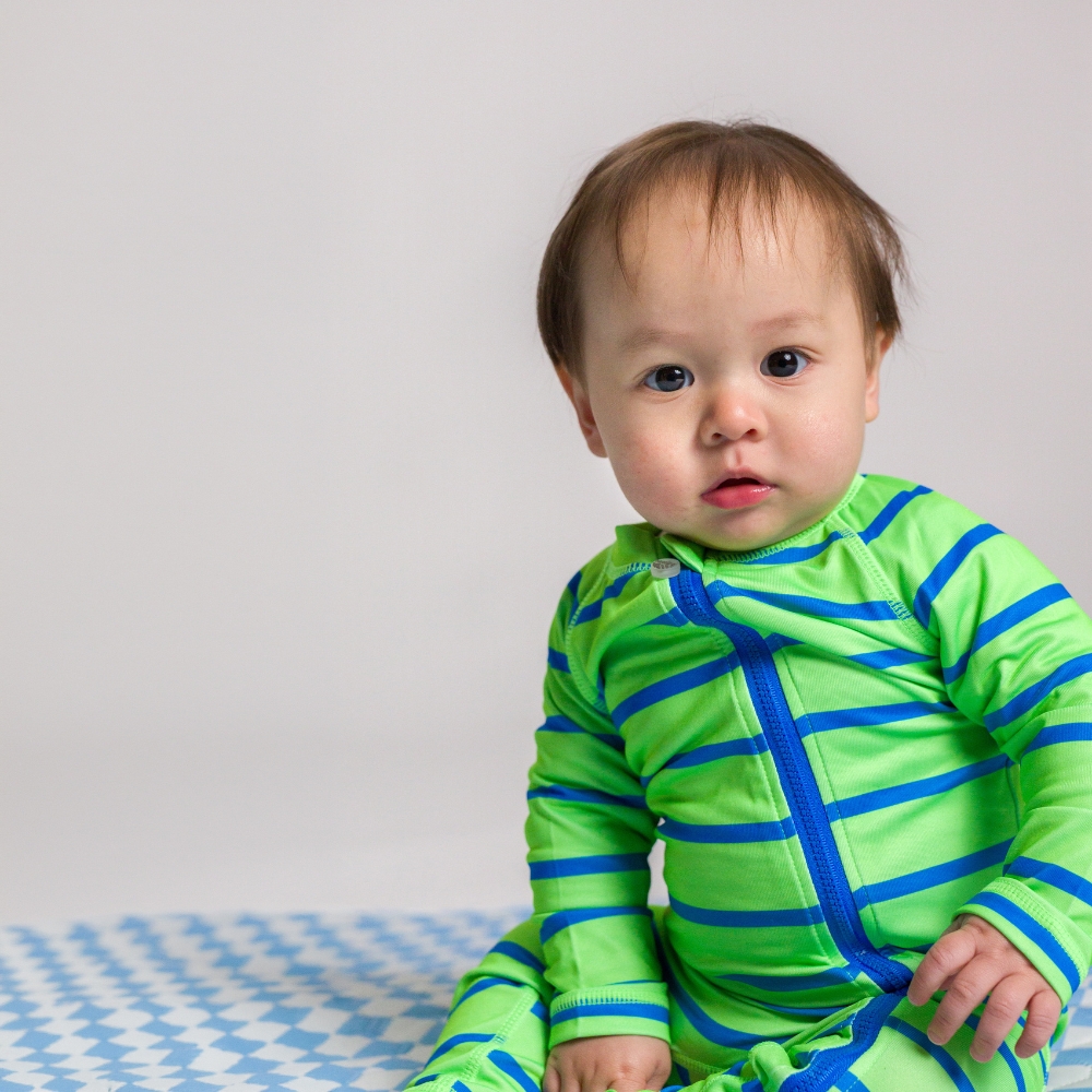Nestling AquaLuxe Full Swimsuit - Neon Green Stripe